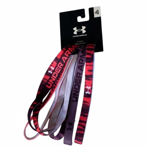 Under Armour Accessories - NWT Under Armour Pink&Purple No-Slip Silicon Grip Thin Sporty Headband Set (6)